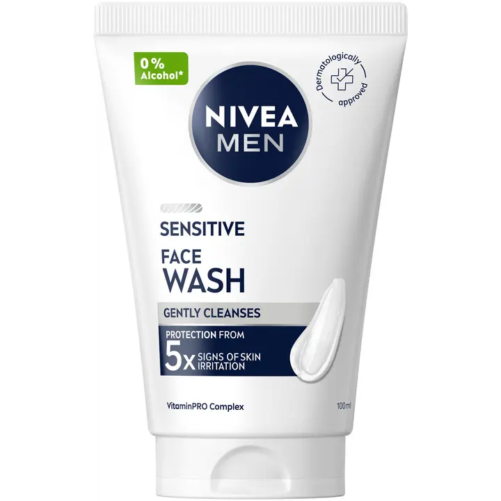 NIVEA MEN 100ml Sensitive Face Wash -kasvojenpuhdistusgeeli