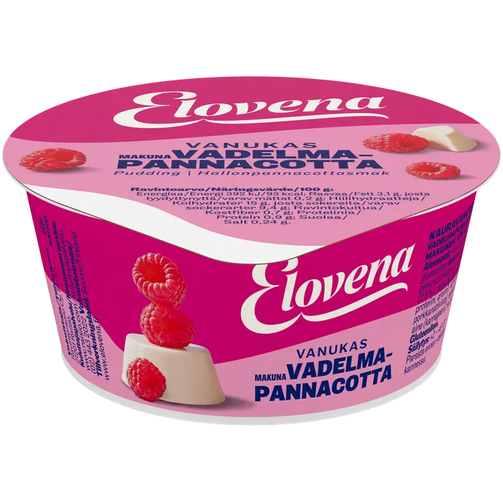 Elovena 135g vadelmapannacotta vanukas