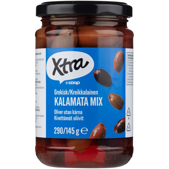 Xtra Kalamata kreikkalainen oliivimix kivetön 290/145g