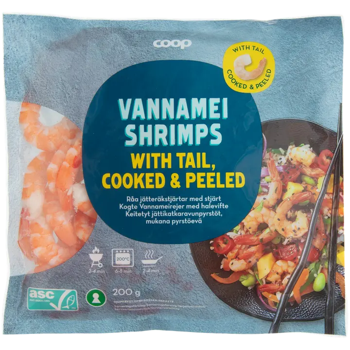 Coop keitetyt jättikatkaravunpyrstöt ASC 200 g pakaste