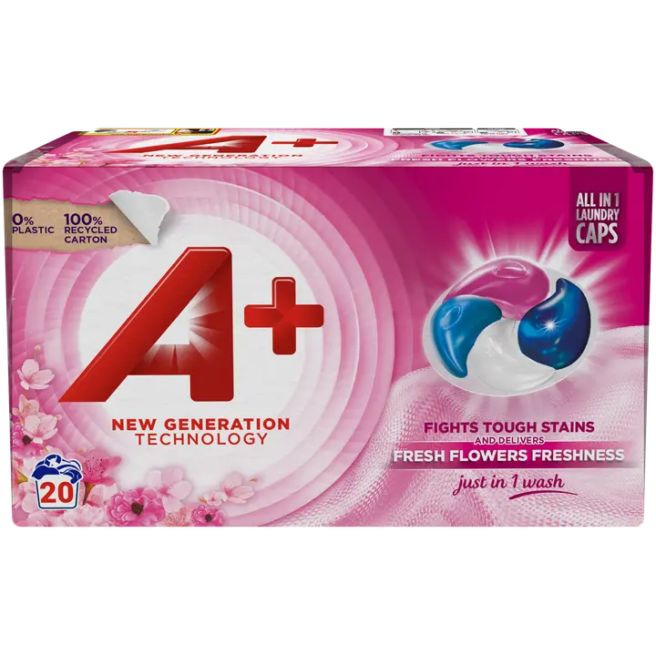 A+ Active4 Caps Fresh Flowers pyykinpesukapselit 20kpl