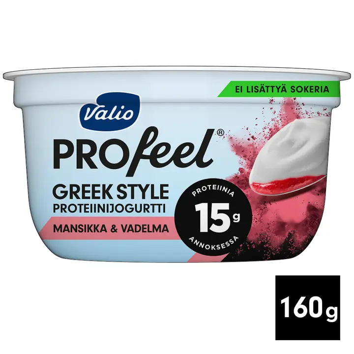 Valio PROfeel® Greek Style proteiinijogurtti 160 g mansikka-vadelma laktoositon