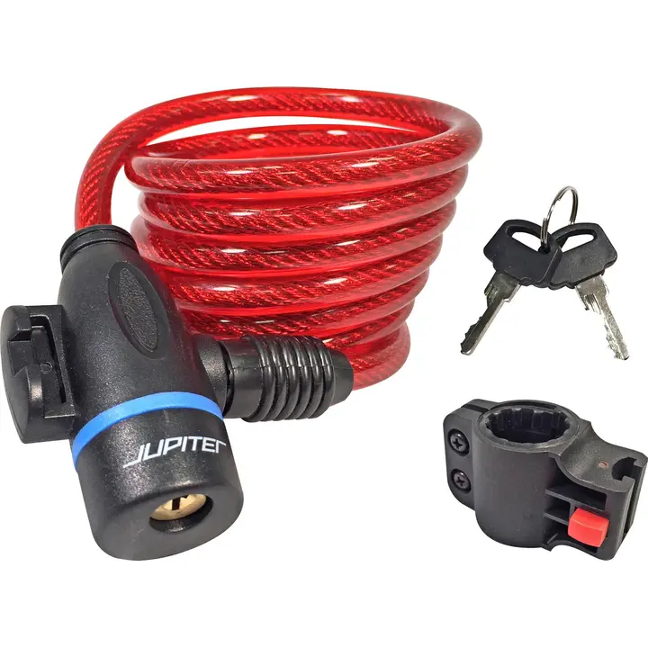 Jupiter spiraalilukko 150 cm/8 mm punainen