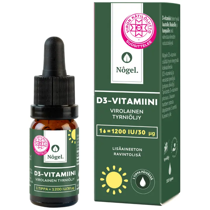 Nôgel D3-tipat tyrniöljyllä, 1200 IU, 10 ml