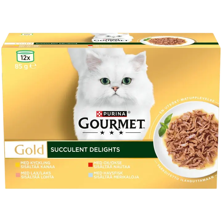 Gourmet 12x85g Gold Succulent delights 4 varianttia kissanruoka