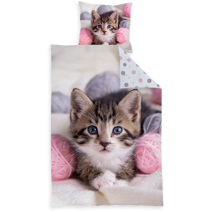 Ciraf lasten pussilakanasetti Kissanpentu 150x210 cm + 50x60 cm