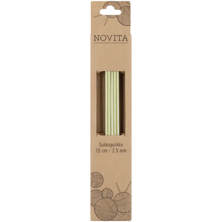 Novita Sukkapuikot 15cm - 2,5mm vaaleanvihreä