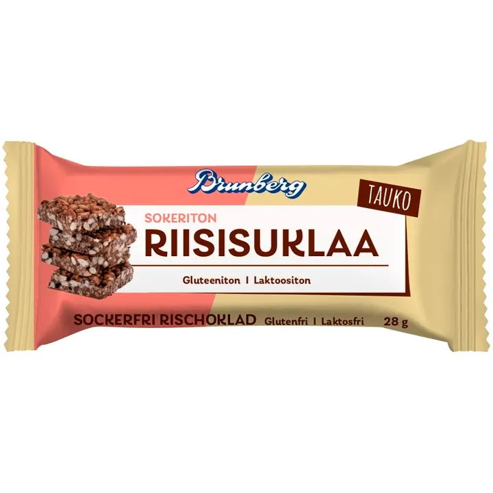 Brunberg Tauko Sokeriton Riisisuklaa 28g