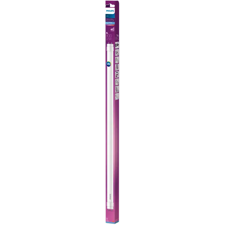 Philips LED loisteputki T8 800lm 8W 600mm G13 6500K huurrettu