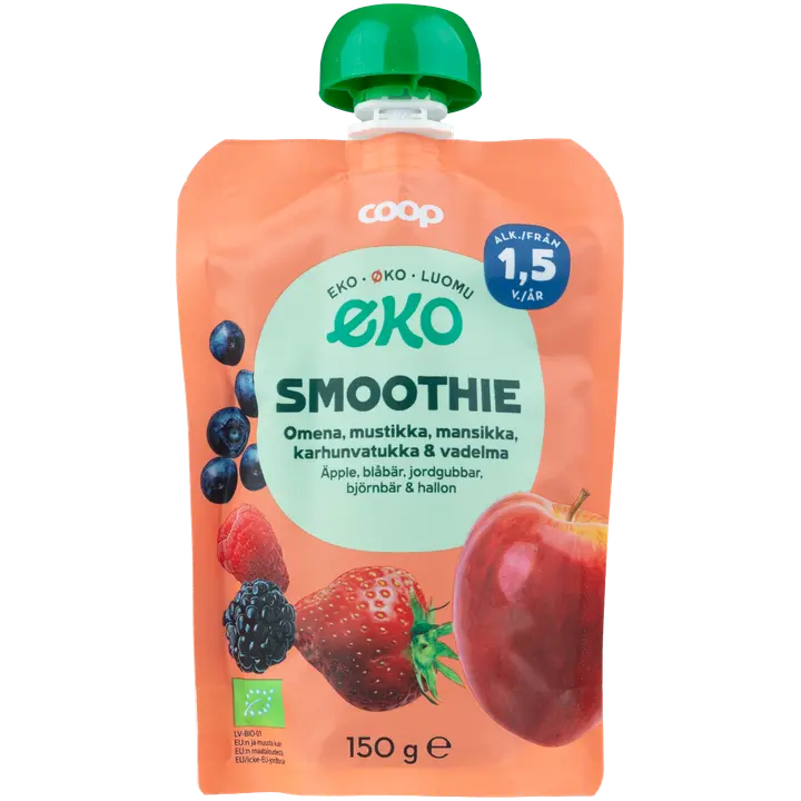 Coop Eko smoothie omena & marja luomu 150 g 1,5 v