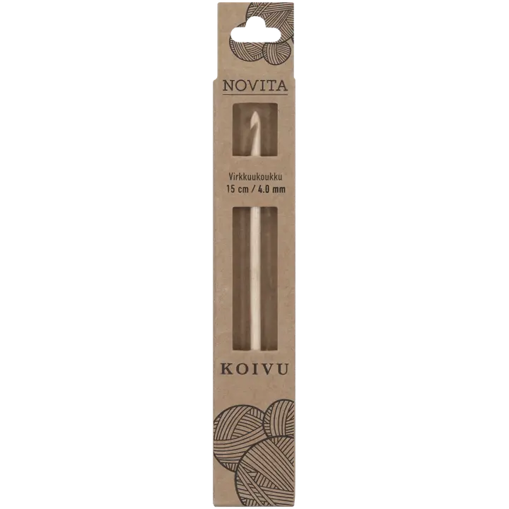 Novita Virkkuukoukku koivu 15 cm 4 mm