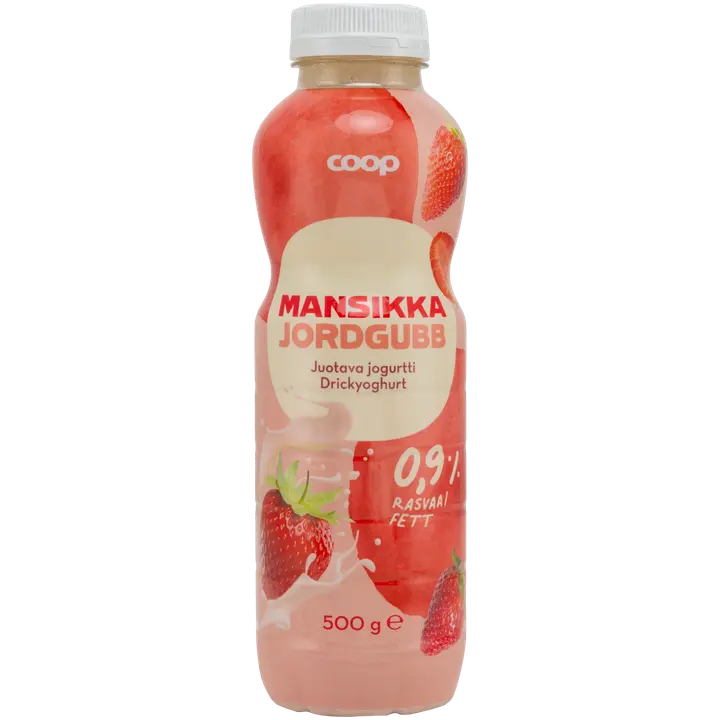 Coop juotava mansikkajogurtti 500 g