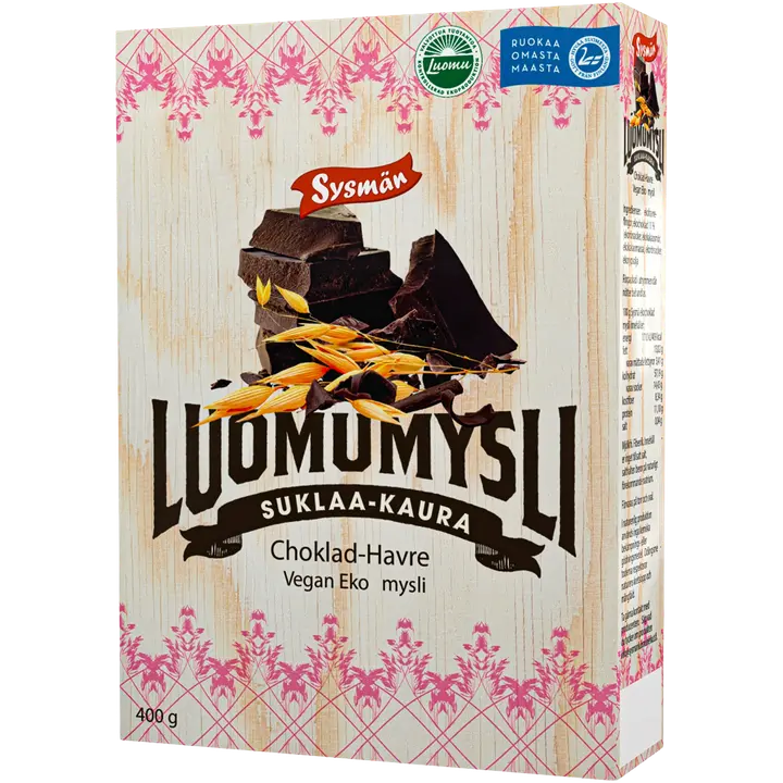Sysmän Suklaa-Kaura Luomumysli 400g
