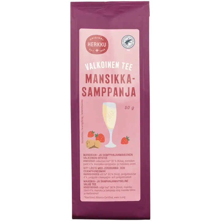 Herkku valkoinen tee mansikka-samppanja 50 g