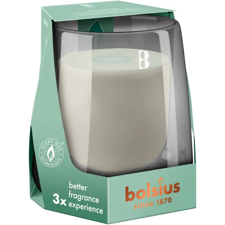 Bolsius – CleanLight-aloituspakkaus – pidike ja täyttöpakkaus, tuoksuna Cypress & Amber - harmaa