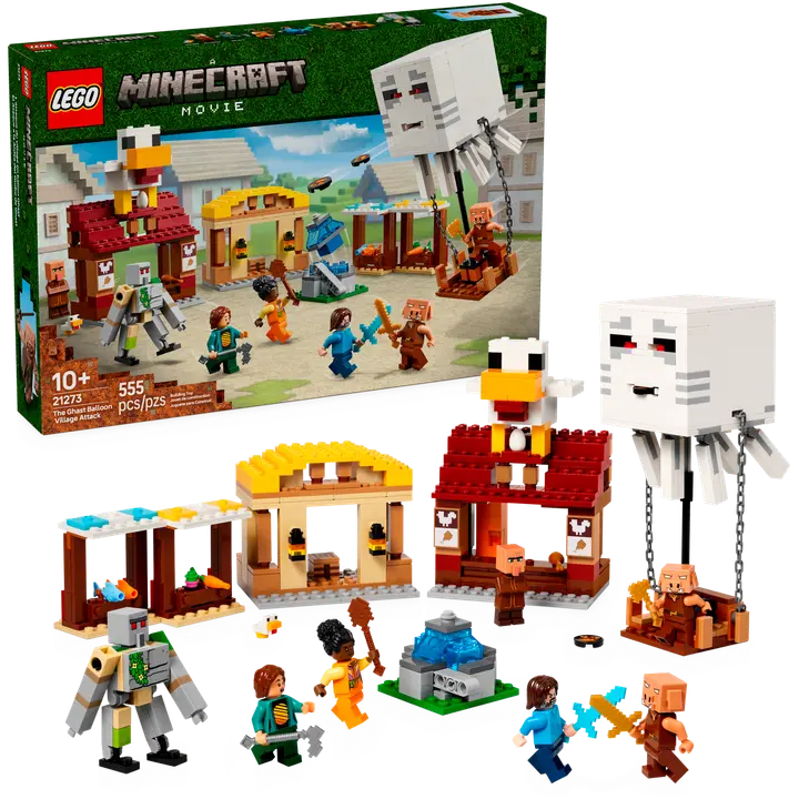 LEGO® Minecraft® 21273 Hornanhenki-kuumailmapallon hyökkäys kylään