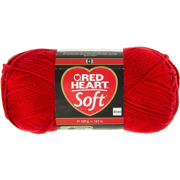 Prym Red Heart neulelanka Soft akryyli 100g punainen