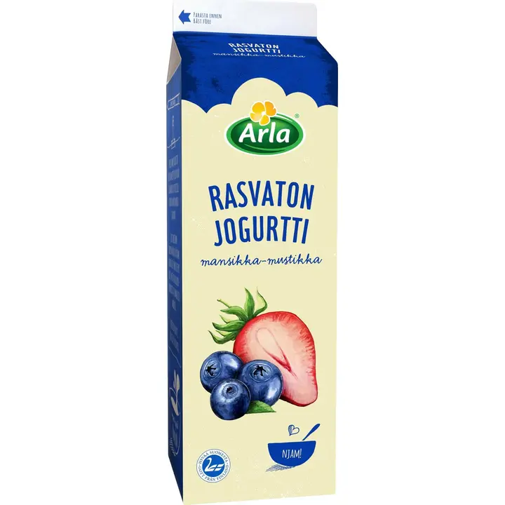 Arla Rasvaton Mansikka-mustikkajogurtti 1kg