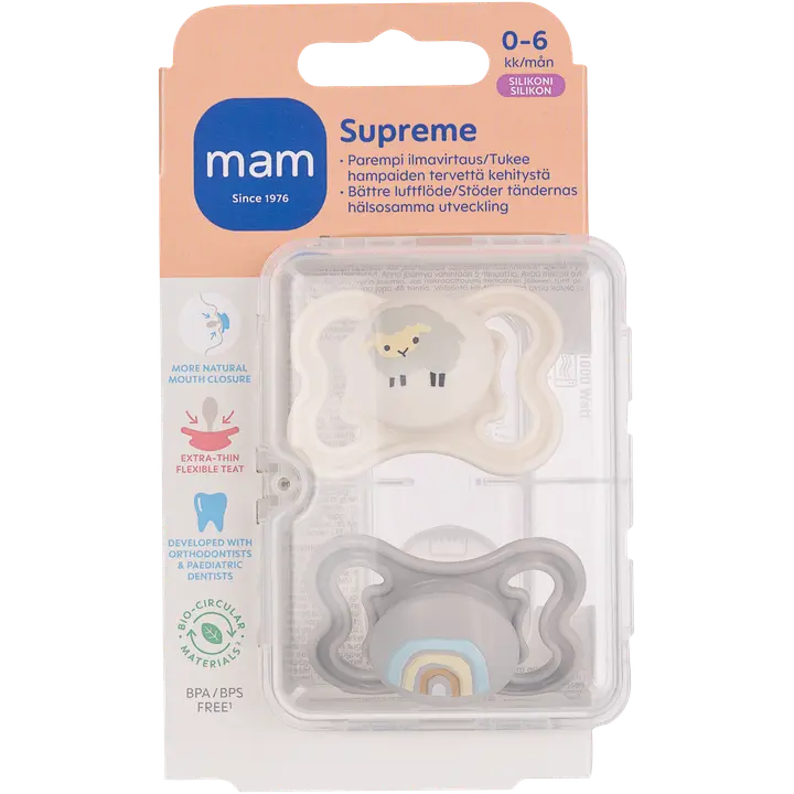 MAM Supreme 0-6kk silikoni 2kpl