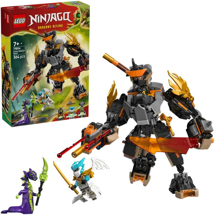 LEGO® Ninjago 71854 Colen tehtävärobotti ja Lohikäärme-Zane