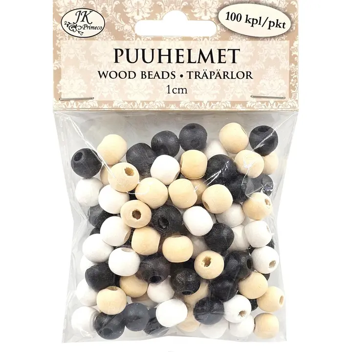 J.K. Primeco Puuhelmet 1cm Naturlajitelma 100kpl