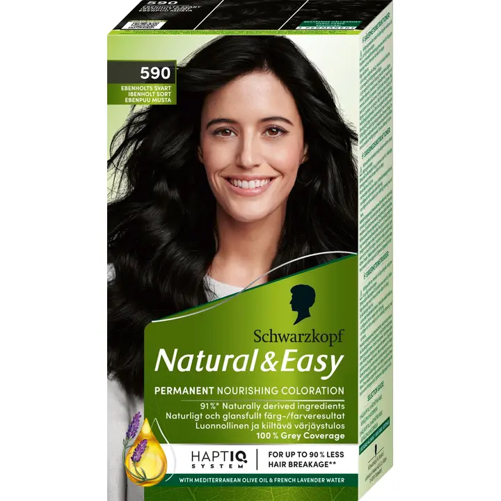 Schwarzkopf Natural & Easy 590 Ebenpuu Musta hiusväri