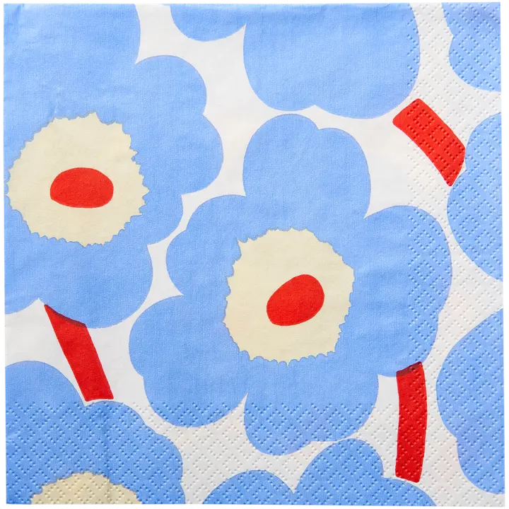 Marimekko Unikko sinioranssi lautasliina 20kpl/24cm