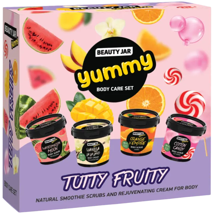 Beauty Jar Yummy! Tutty Frutty Body Set lahjapakkaus