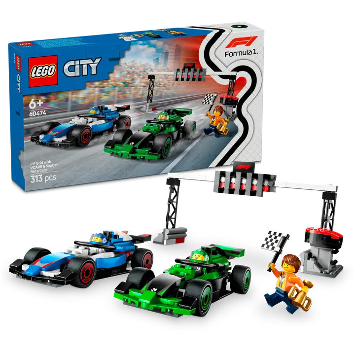 LEGO® City F1®-lähtöruudukko ja VCARB:n ja Sauberin kilpa-autot 60474