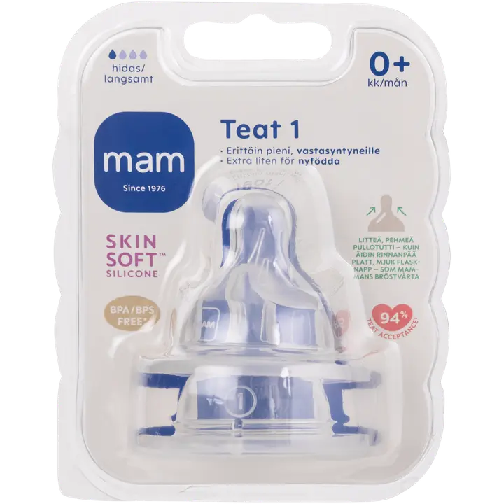 MAM Teat 1 2kpl vesi-maitotutti alk 0kk