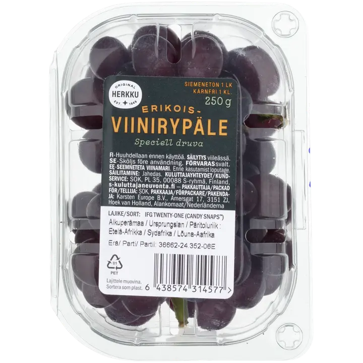 Herkku tumma siemenetön viinirypäle Candy Snaps 250g