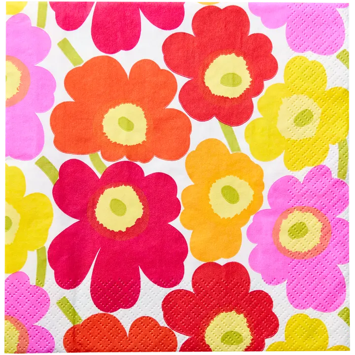 Marimekko Mini Unikko pinkkikeltainen lautasliina 20kpl/33cm