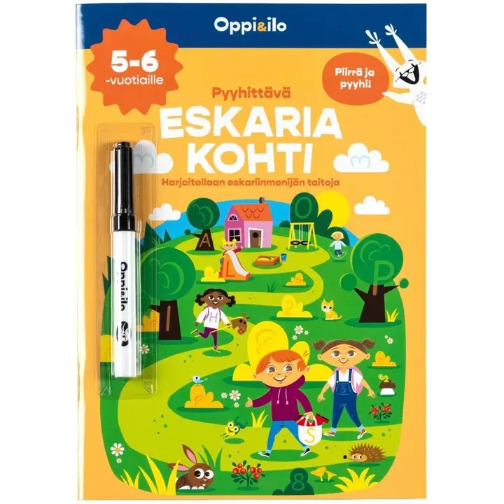 Oppi&ilo Pyyhittävä Eskaria kohti -puuhakirja 5-6 v