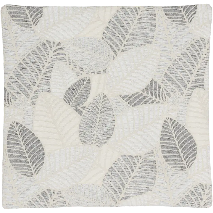House sisustustyynynpäällinen Lehtikuvio 50 x 50 cm harmaa, valkoinen