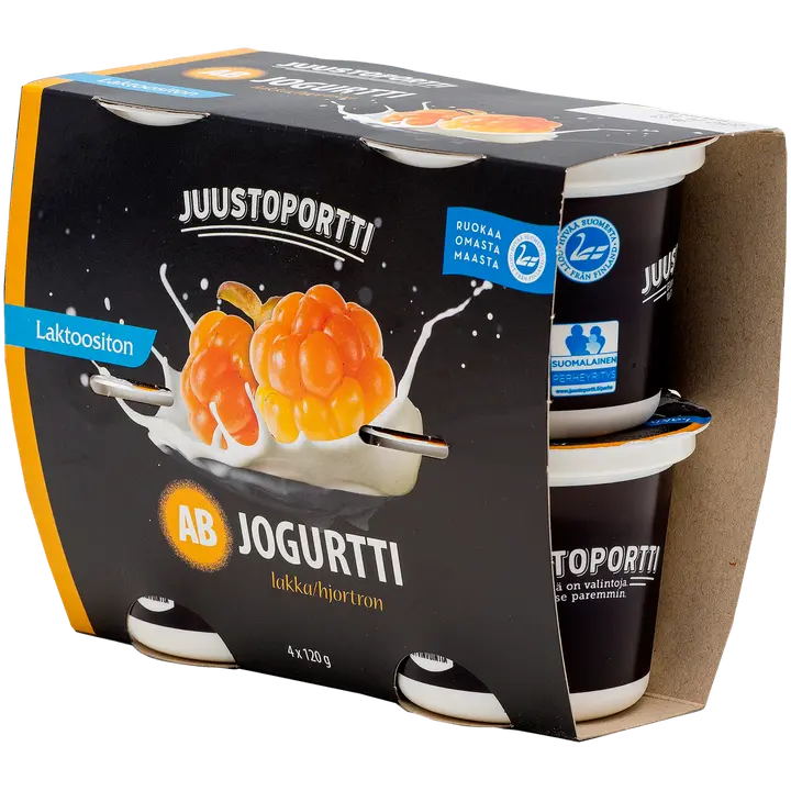 Juustoportti AB-jogurtti 4x120 g lakka laktoositon