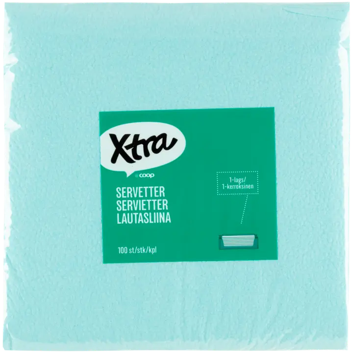 Xtra lautasliina vaaleansininen 33x33 cm 100 kpl