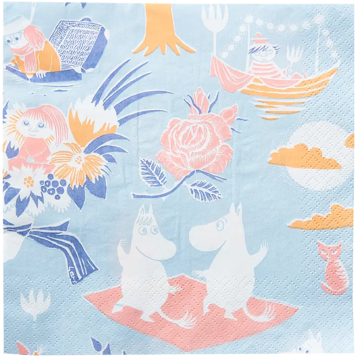 Moomin Taikamuumi vaaleansininen lautasliina 20kpl/33cm