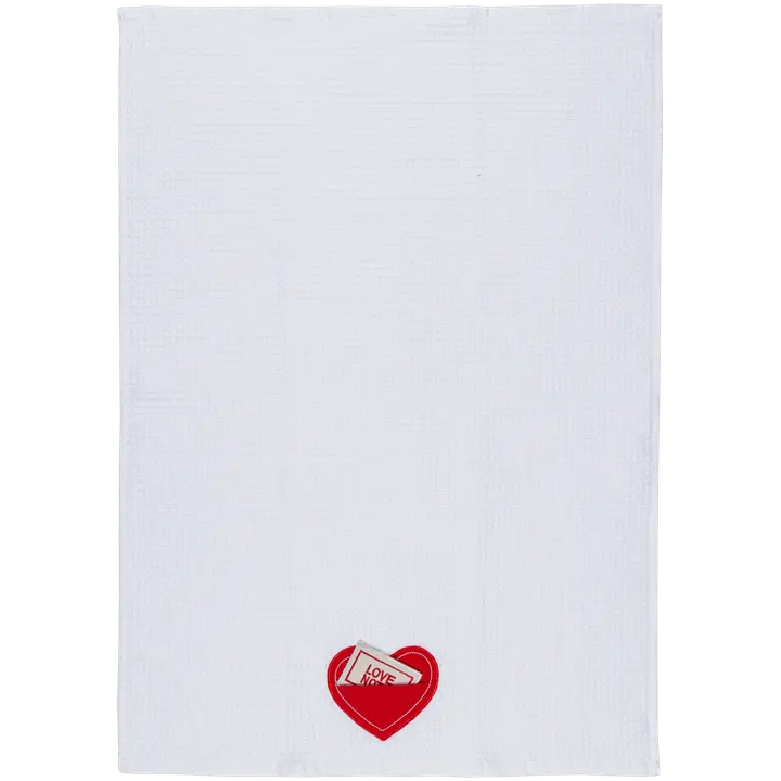 House keittiöpyyhe Love note valkoinen