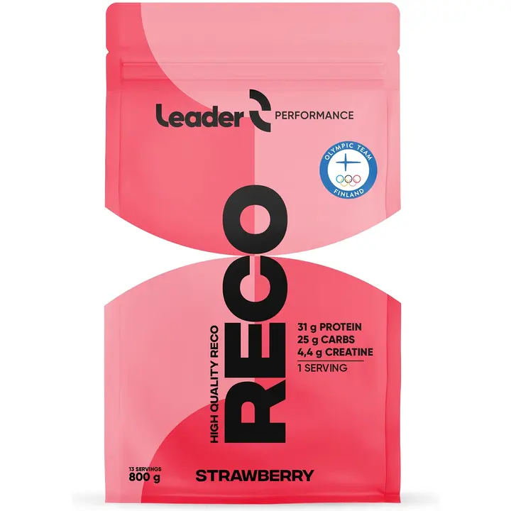 Leader Performance Reco proteiini-hiilihydraattijauhe mansikanmakuinen 800 g