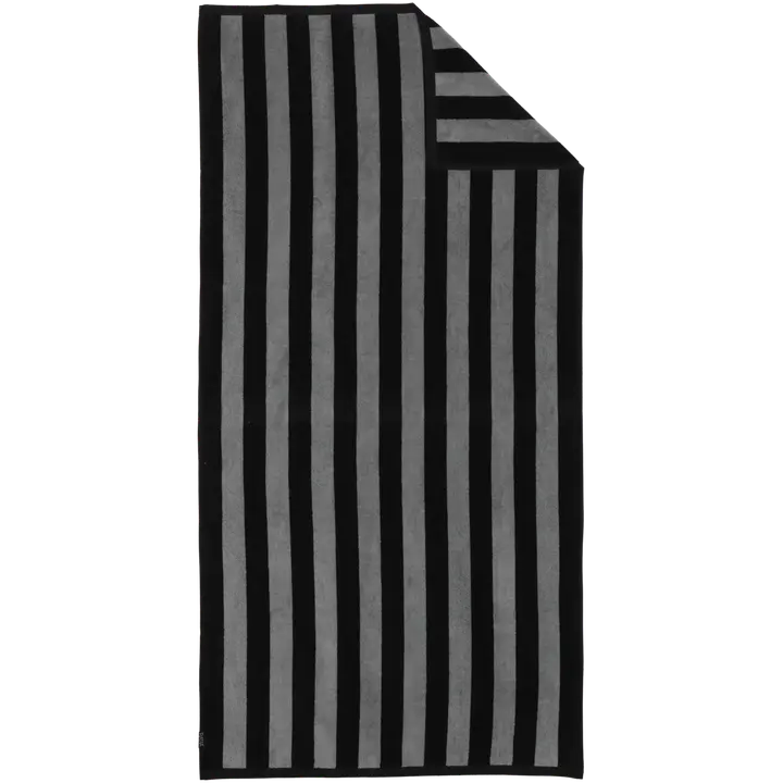 Ratia kylpypyyhe Raita 40x40mm 70x140 cm musta/harmaa