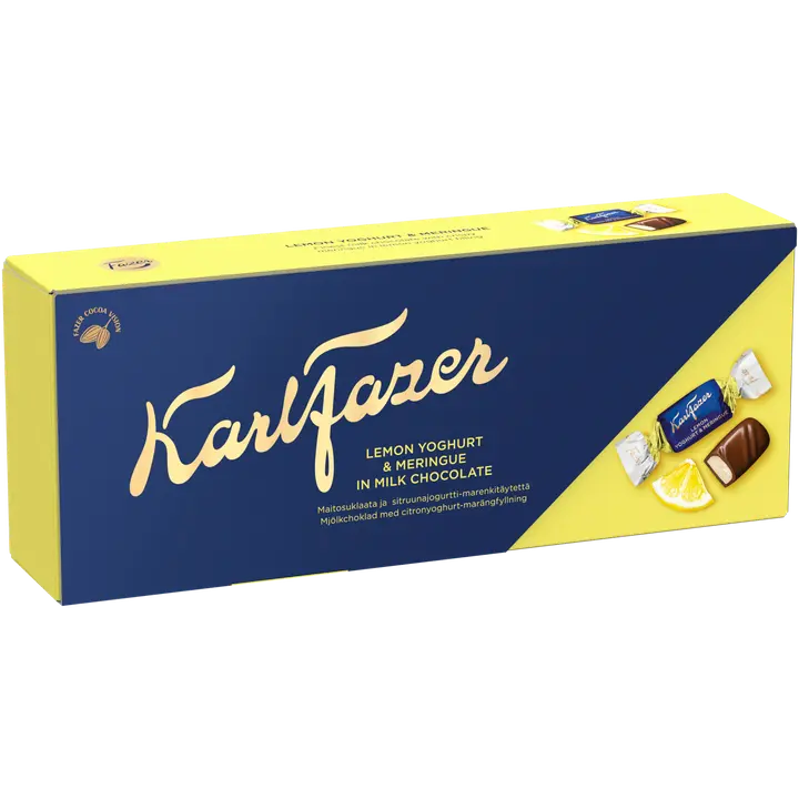 Karl Fazer sitruuna-marenkijogurtti maitosuklaakonvehteja 250g