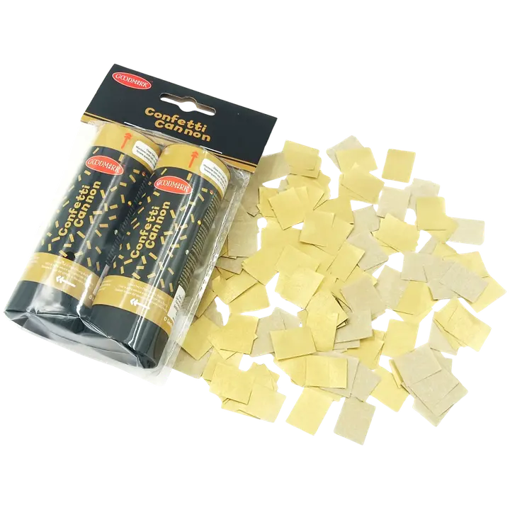 Konfettitykki kullanvärinen 11 cm 2 kpl/pkt