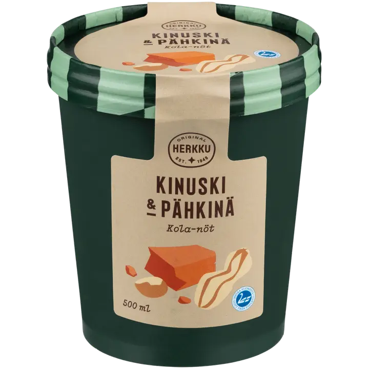 Herkku kermajäätelö kinuski-pähkinä 500 ml