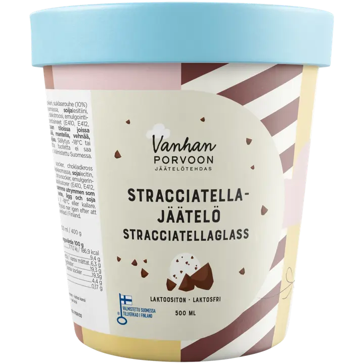 Vanhan Porvoon Jäätelötehdas Stracciatellajäätelö 500 ml
