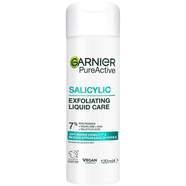 Garnier PureActive Salicylic Exfoliating Liquid Care Kasvovesi epäpuhtaalle iholle 120 ml