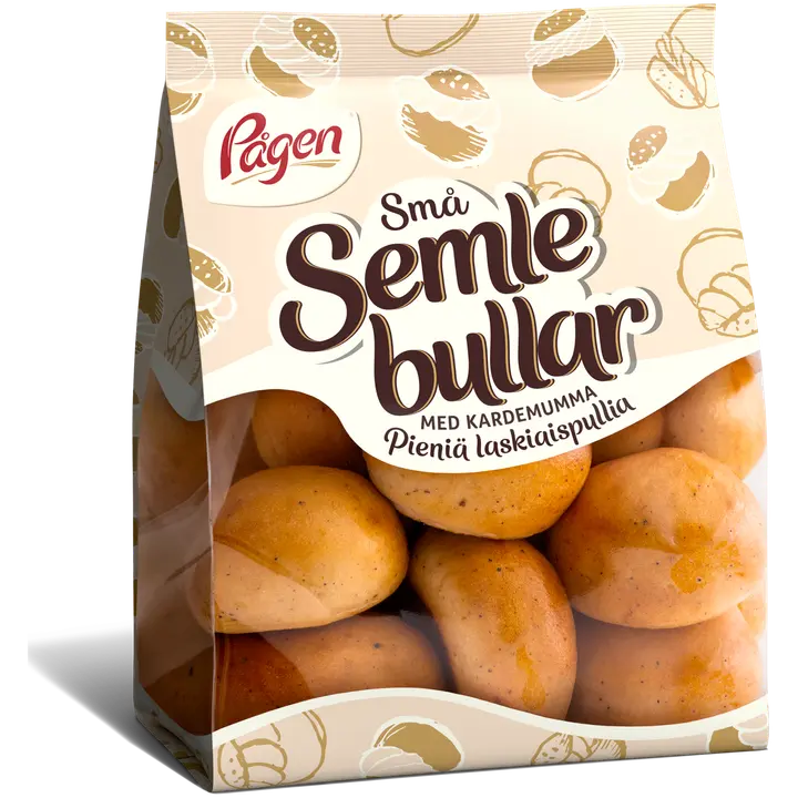 Pågen Små Semlebullar med kardemumma vehnäpullat kardemummalla 210g