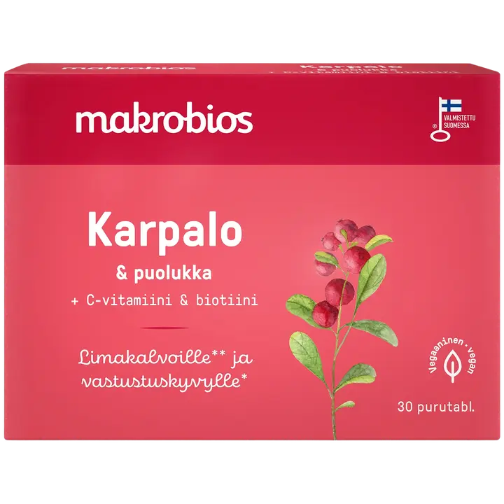 Makrobios Karpalo-puolukka-vitamiinipurutabletti 30 tabl 16g