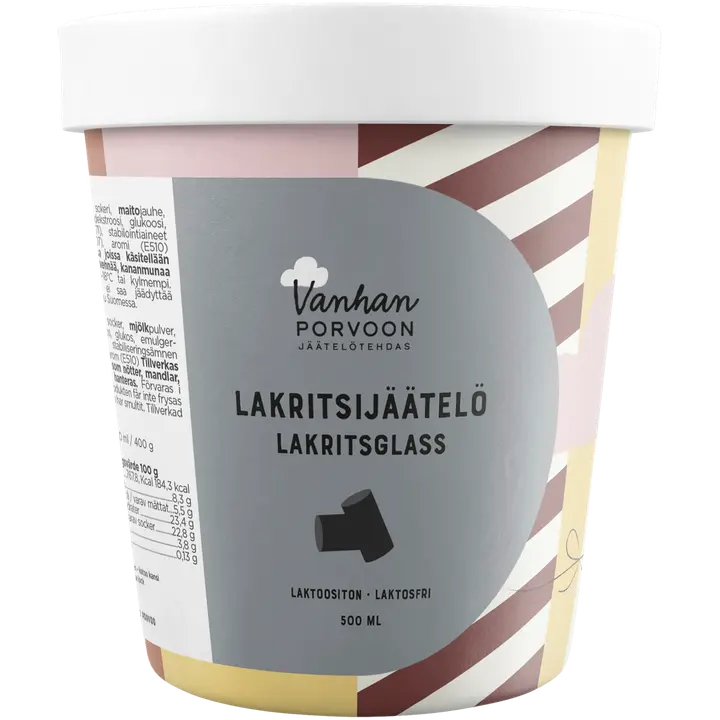 Vanhan Porvoon Jäätelötehdas lakritsijäätelö 500 ml