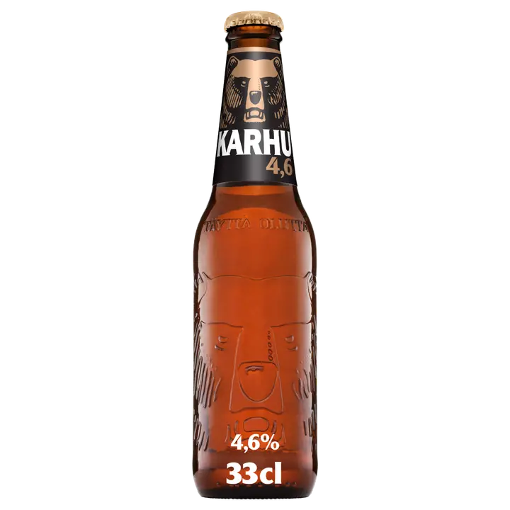Karhu Lager olut 4,6 til-% lasipullo 0,33 L