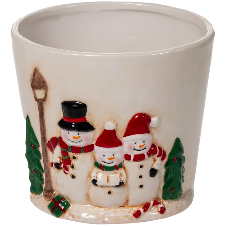 AmandaB ruukku lumiukko Ø15cm, valkoinen